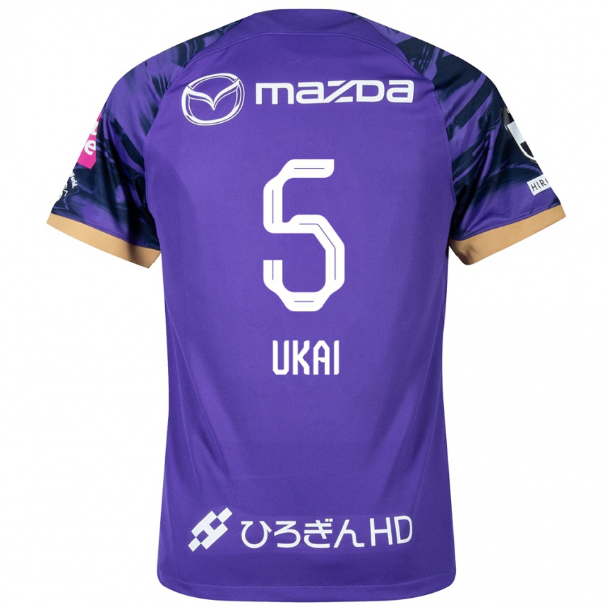 Kids Football Hiroto Ukai #5 Purple White Home Jersey 2024/25 T-Shirt Uk