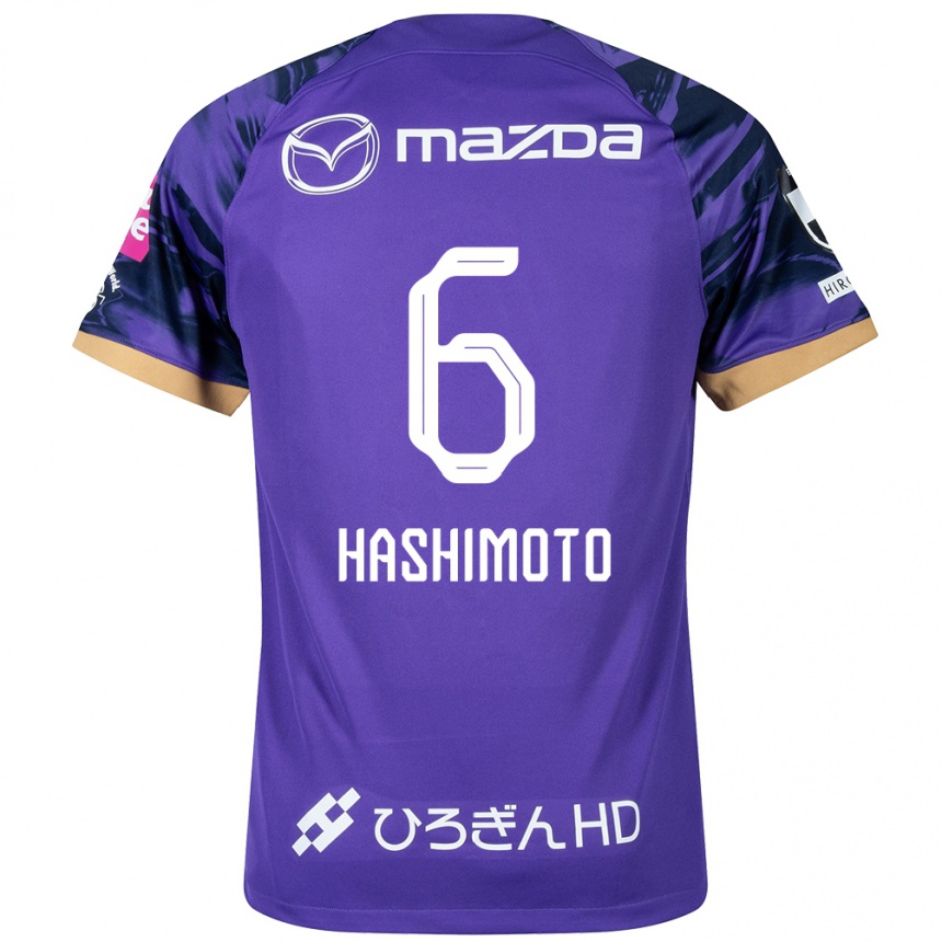 Kids Football Hinata Hashimoto #6 Purple White Home Jersey 2024/25 T-Shirt Uk