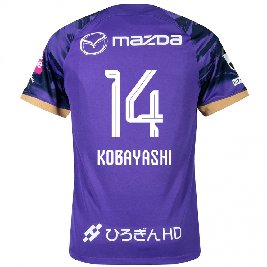 Kids Football Shimon Kobayashi #14 Purple White Home Jersey 2024/25 T-Shirt Uk