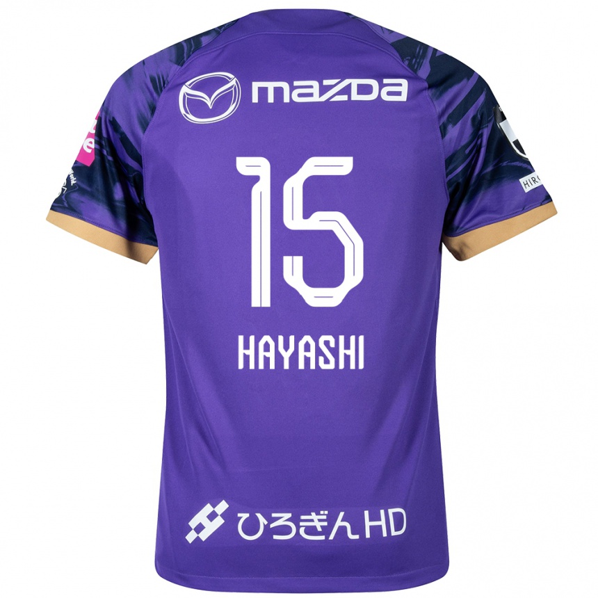 Kids Football Shunta Hayashi #15 Purple White Home Jersey 2024/25 T-Shirt Uk