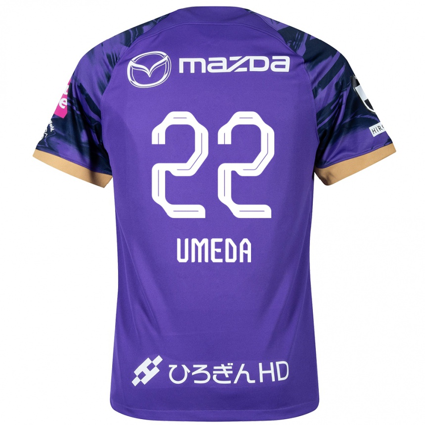 Kids Football Taiga Umeda #22 Purple White Home Jersey 2024/25 T-Shirt Uk