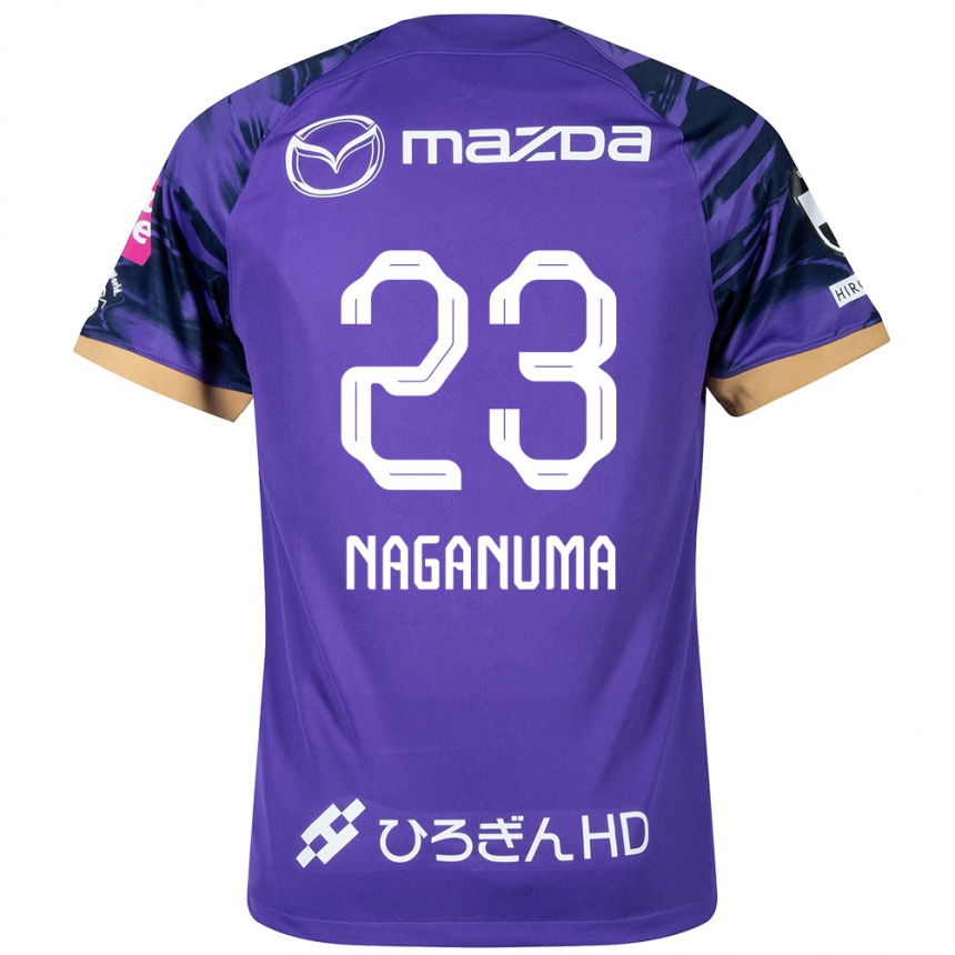 Kids Football Seimei Naganuma #23 Purple White Home Jersey 2024/25 T-Shirt Uk