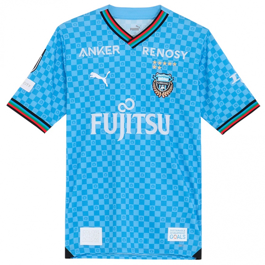 Kids Football Kaito Tsuchiya #39 Azure Blue Home Jersey 2024/25 T-Shirt Uk