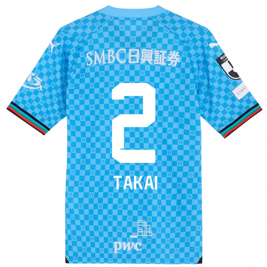 Kids Football Kota Takai #2 Azure Blue Home Jersey 2024/25 T-Shirt Uk