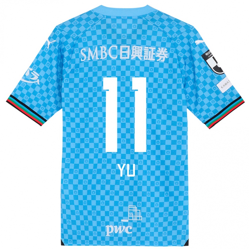 Kids Football Yu Kobayashi #11 Azure Blue Home Jersey 2024/25 T-Shirt Uk