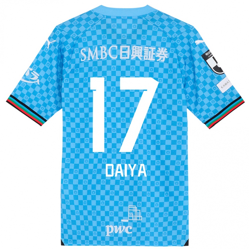 Kids Football Daiya Tono #17 Azure Blue Home Jersey 2024/25 T-Shirt Uk