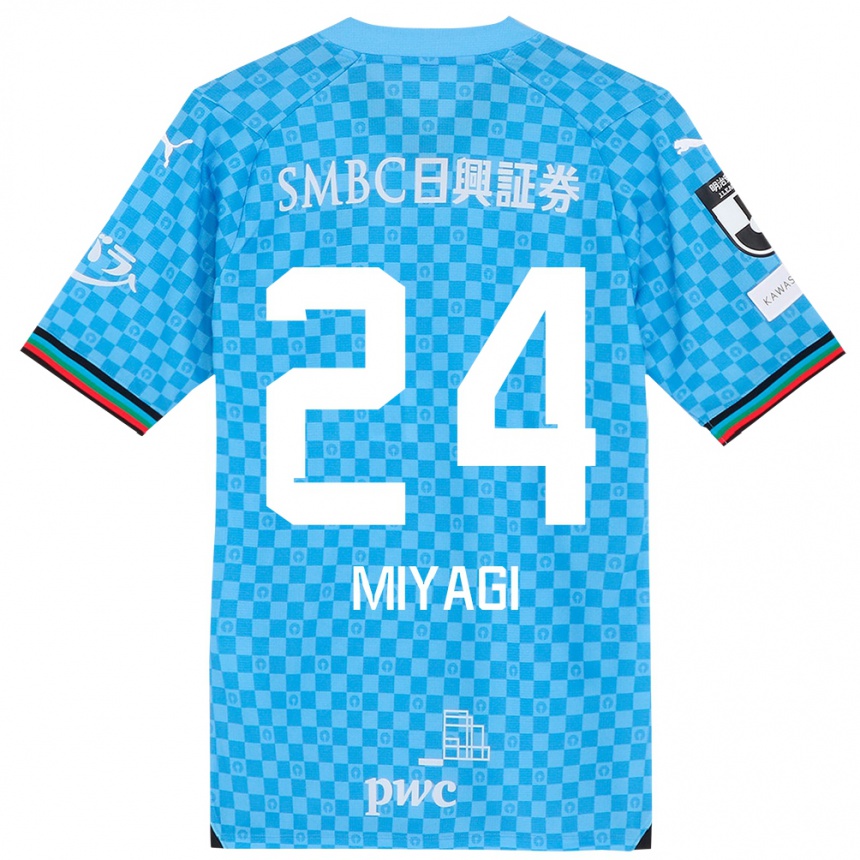 Kids Football Ten Miyagi #24 Azure Blue Home Jersey 2024/25 T-Shirt Uk