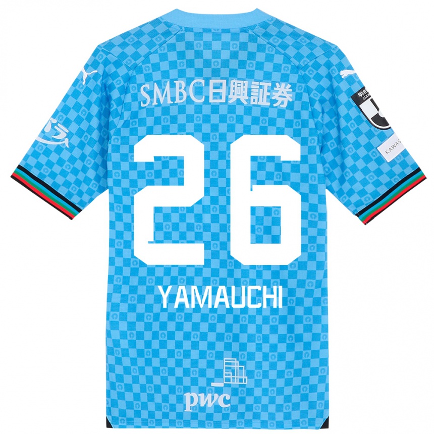 Kids Football Hinata Yamauchi #26 Azure Blue Home Jersey 2024/25 T-Shirt Uk