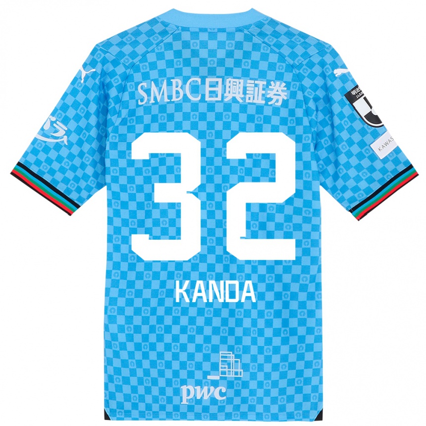 Kids Football Soma Kanda #32 Azure Blue Home Jersey 2024/25 T-Shirt Uk