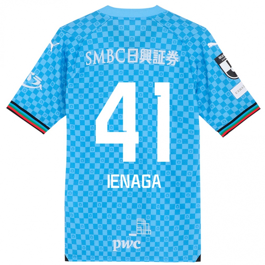 Kids Football Akihiro Ienaga #41 Azure Blue Home Jersey 2024/25 T-Shirt Uk