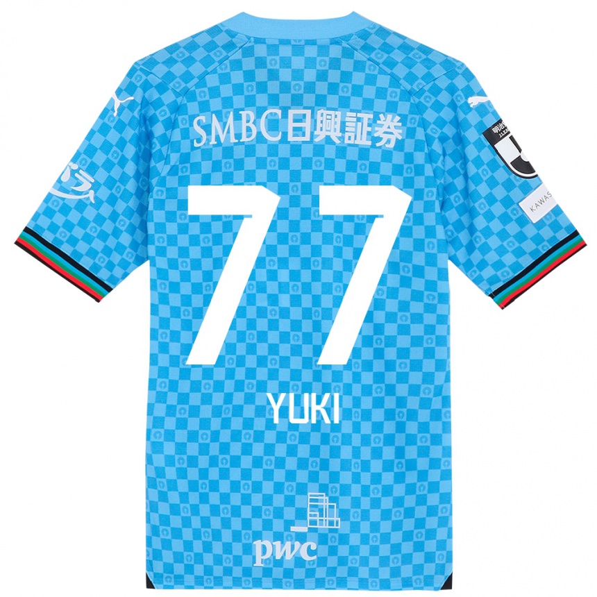 Kids Football Yuki Yamamoto #77 Azure Blue Home Jersey 2024/25 T-Shirt Uk