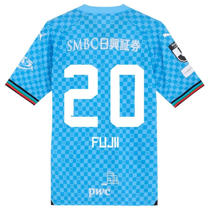 Kids Football Rensuke Fujii #20 Azure Blue Home Jersey 2024/25 T-Shirt Uk