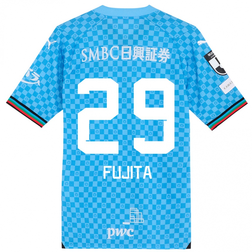 Kids Football Asuto Fujita #29 Azure Blue Home Jersey 2024/25 T-Shirt Uk