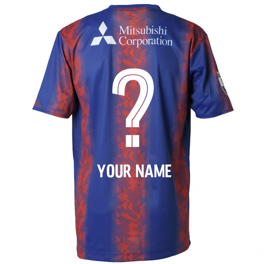 Kids Football Your Name #0 Blue Red Home Jersey 2024/25 T-Shirt Uk