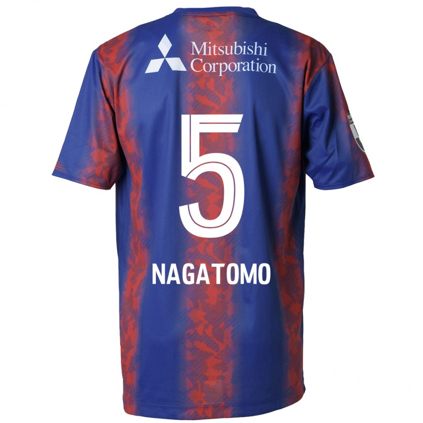 Kids Football Yuto Nagatomo #5 Blue Red Home Jersey 2024/25 T-Shirt Uk