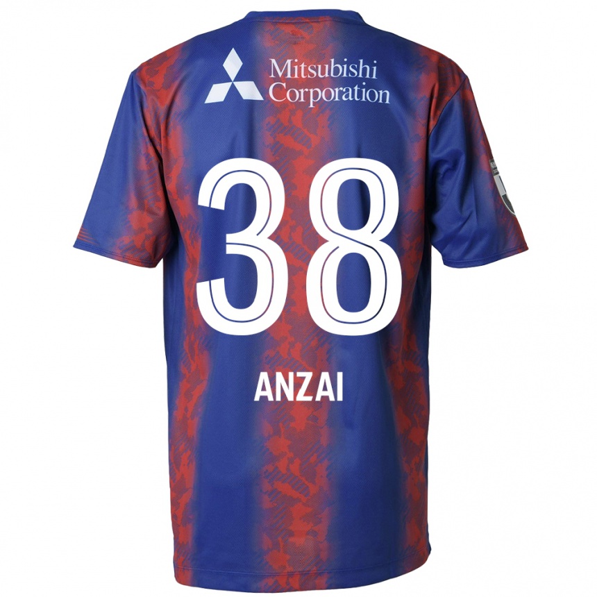 Kids Football Soma Anzai #38 Blue Red Home Jersey 2024/25 T-Shirt Uk