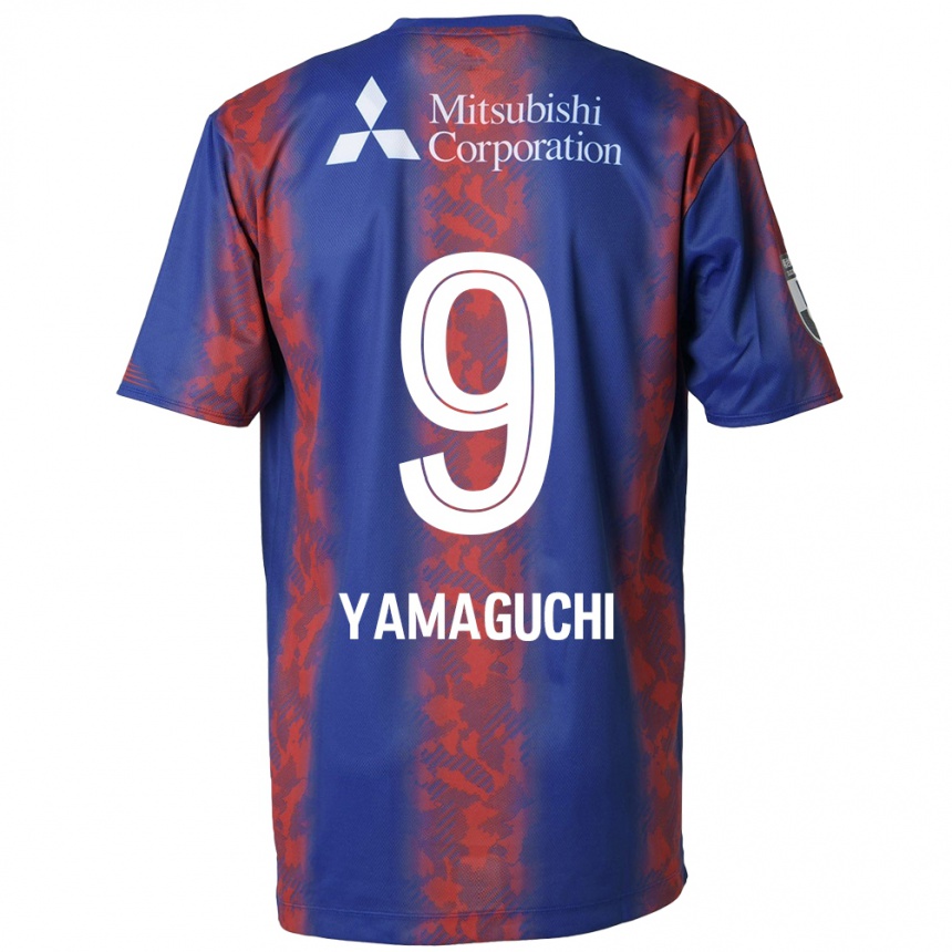 Kids Football Taiyo Yamaguchi #9 Blue Red Home Jersey 2024/25 T-Shirt Uk