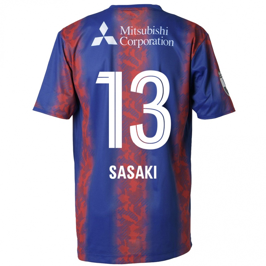 Kids Football Shoei Sasaki #13 Blue Red Home Jersey 2024/25 T-Shirt Uk