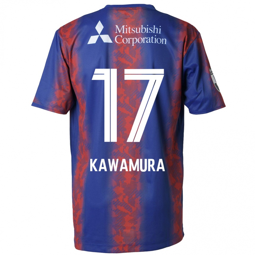 Kids Football Riku Kawamura #17 Blue Red Home Jersey 2024/25 T-Shirt Uk