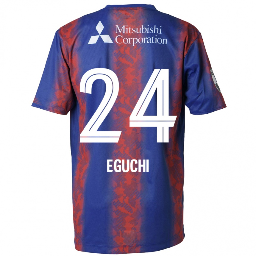 Kids Football Kaito Eguchi #24 Blue Red Home Jersey 2024/25 T-Shirt Uk