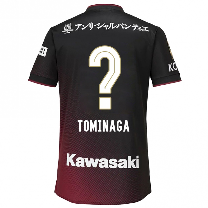 Kids Football Niina Tominaga #0 Black Red Home Jersey 2024/25 T-Shirt Uk