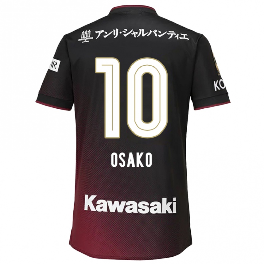 Kids Football Yuya Osako #10 Black Red Home Jersey 2024/25 T-Shirt Uk