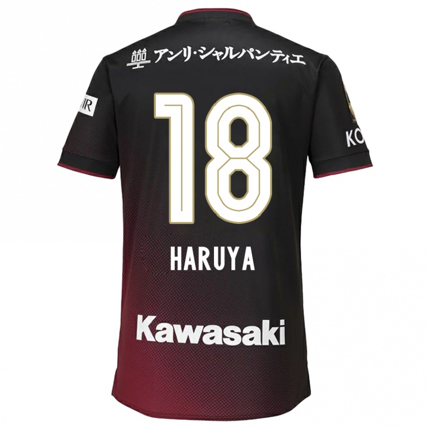 Kids Football Haruya Ide #18 Black Red Home Jersey 2024/25 T-Shirt Uk