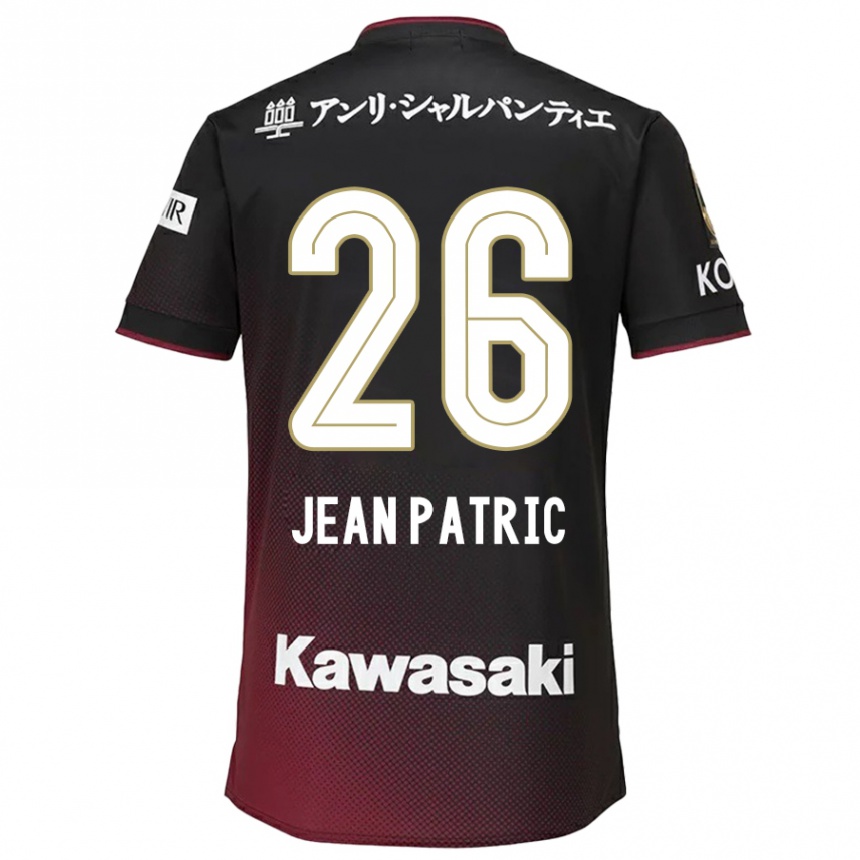 Kids Football Jean Patric #26 Black Red Home Jersey 2024/25 T-Shirt Uk