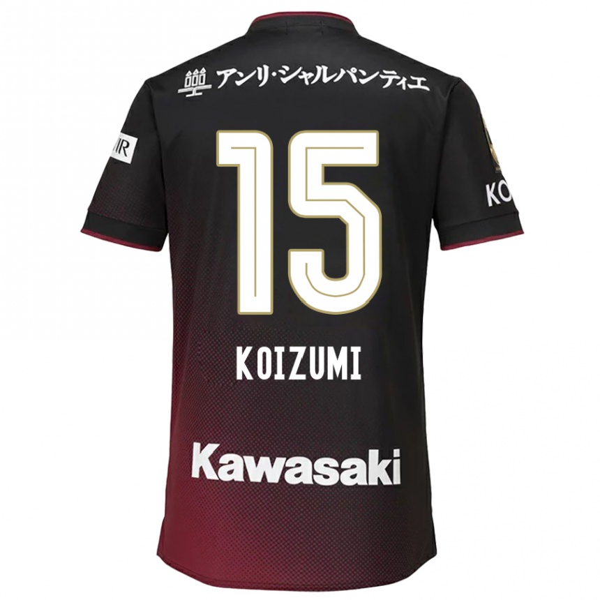 Kids Football Fuga Koizumi #15 Black Red Home Jersey 2024/25 T-Shirt Uk