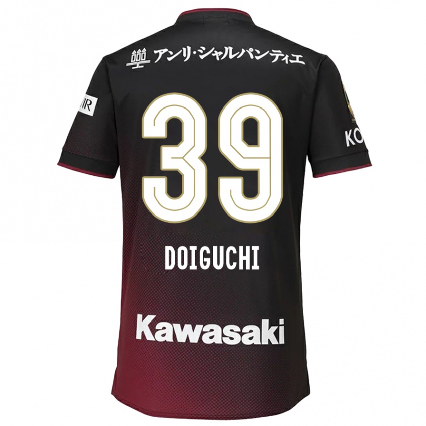 Kids Football Ritsu Doiguchi #39 Black Red Home Jersey 2024/25 T-Shirt Uk