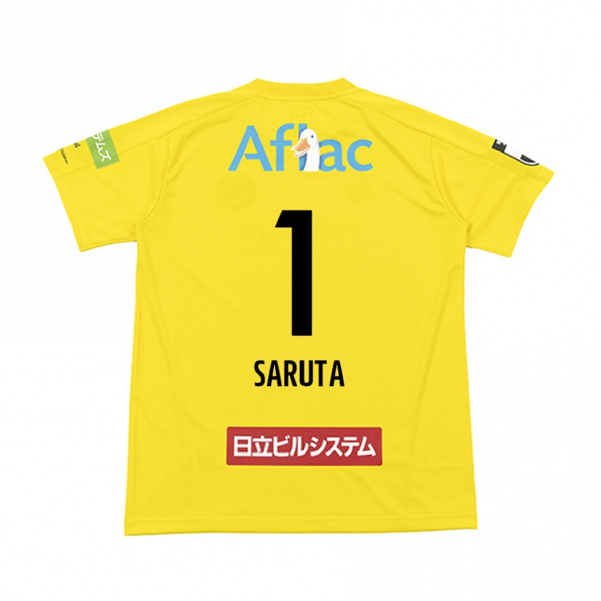 Kids Football Haruki Saruta #1 Yellow Black Home Jersey 2024/25 T-Shirt Uk