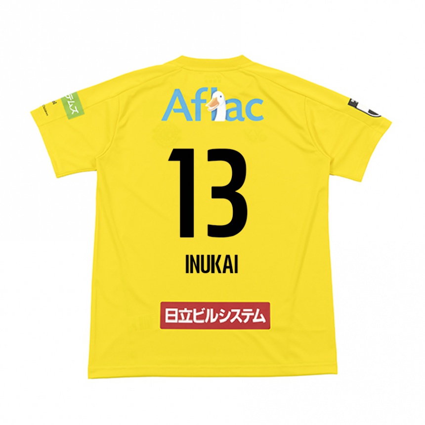 Kids Football Tomoya Inukai #13 Yellow Black Home Jersey 2024/25 T-Shirt Uk