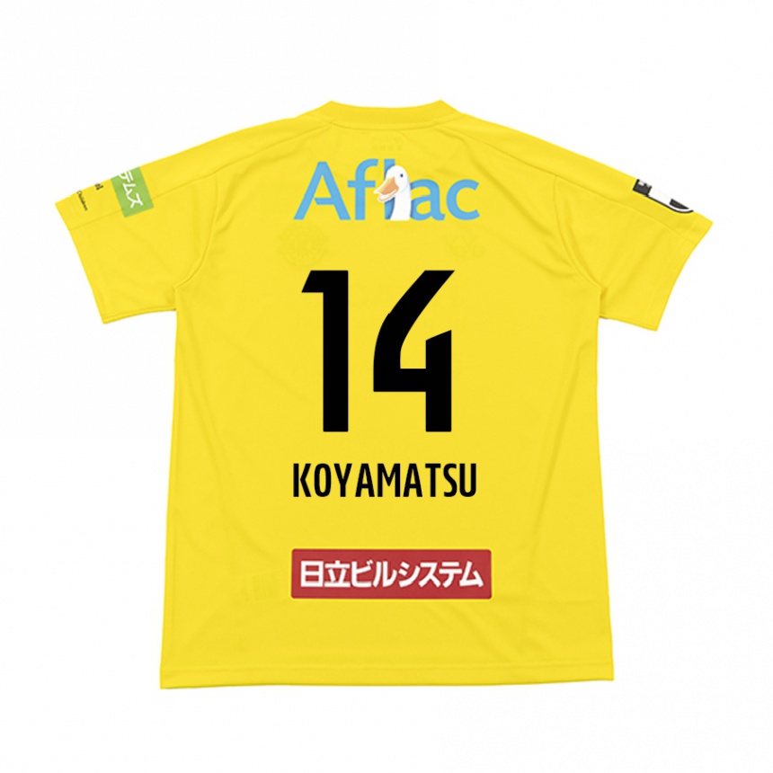 Kids Football Tomoya Koyamatsu #14 Yellow Black Home Jersey 2024/25 T-Shirt Uk