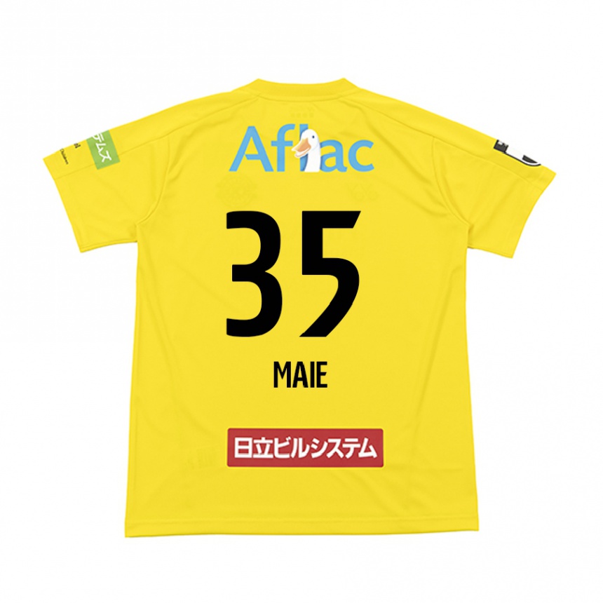 Kids Football Hidetaka Maie #35 Yellow Black Home Jersey 2024/25 T-Shirt Uk