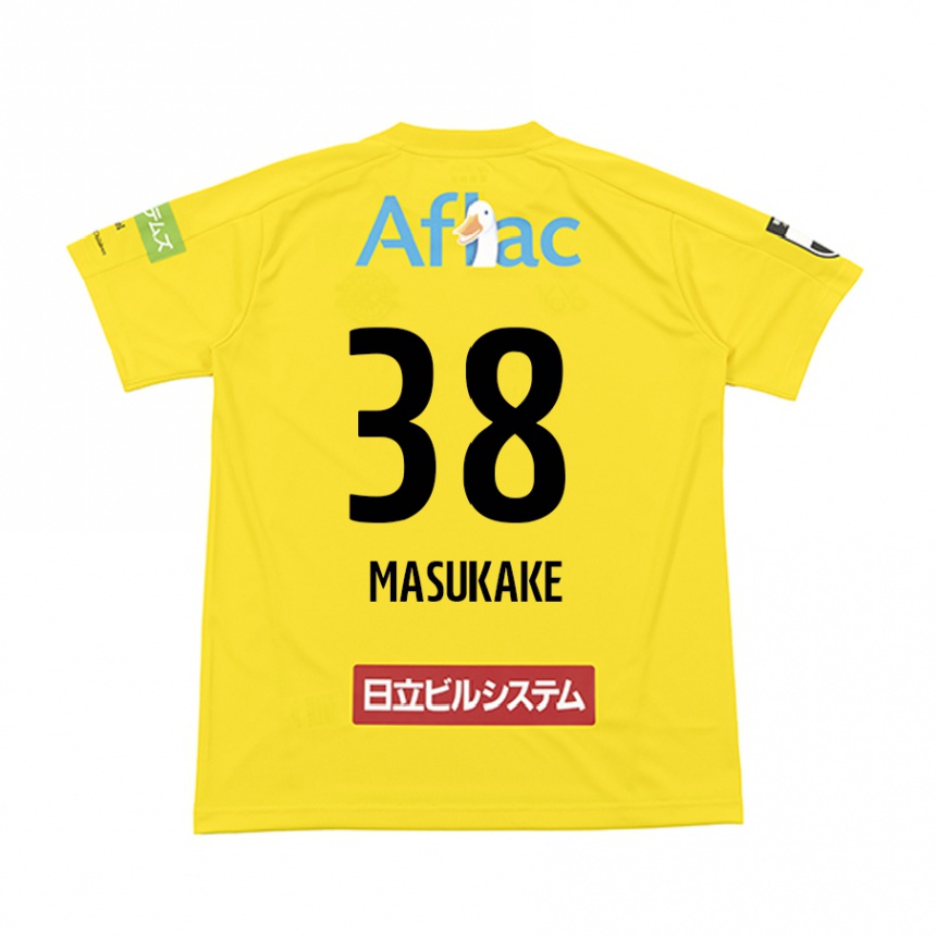 Kids Football Yugo Masukake #38 Yellow Black Home Jersey 2024/25 T-Shirt Uk