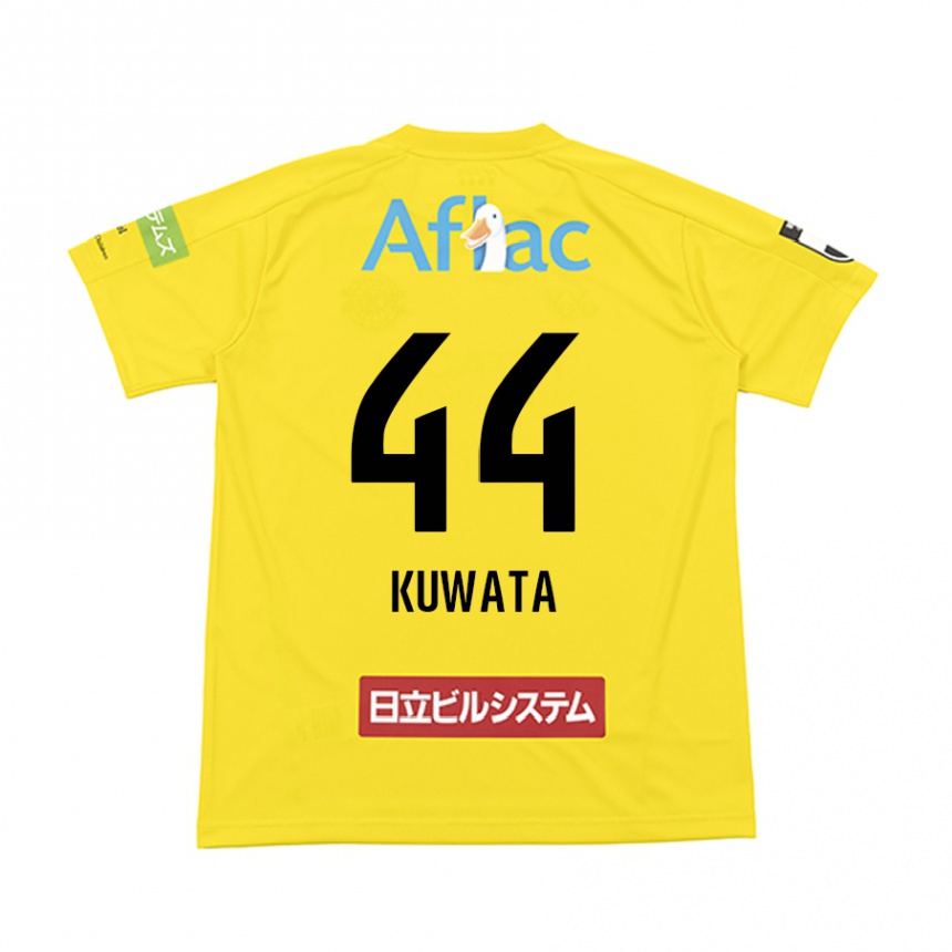 Kids Football Taisei Kuwata #44 Yellow Black Home Jersey 2024/25 T-Shirt Uk