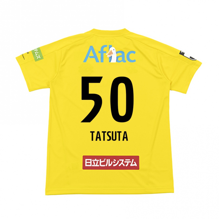 Kids Football Yugo Tatsuta #50 Yellow Black Home Jersey 2024/25 T-Shirt Uk