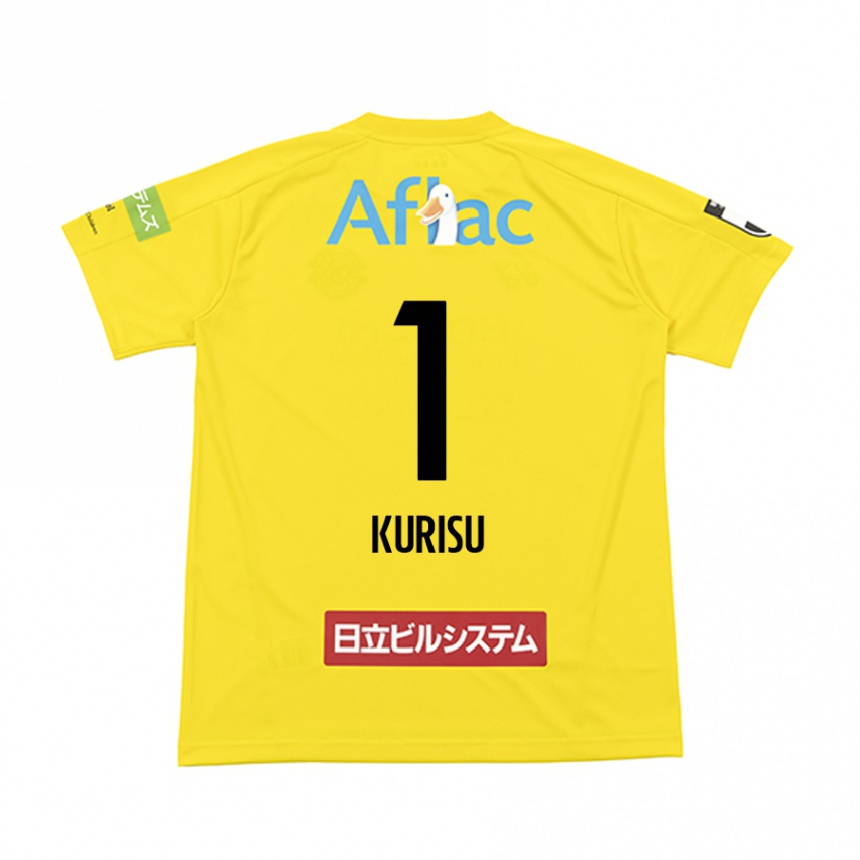 Kids Football Daishi Kurisu #1 Yellow Black Home Jersey 2024/25 T-Shirt Uk