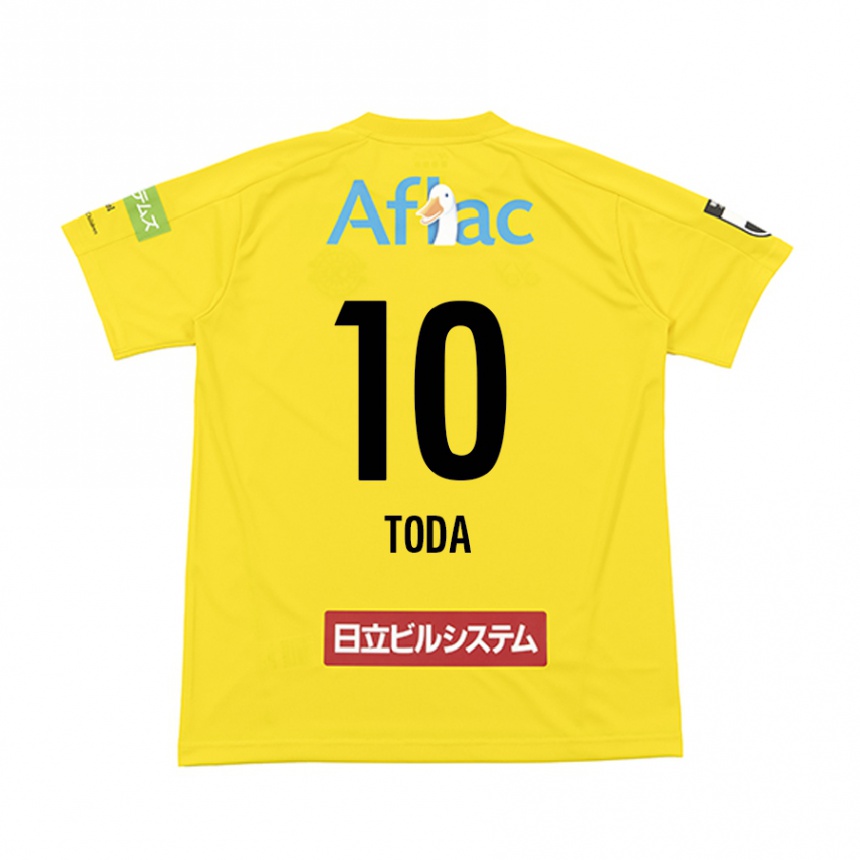 Kids Football Masato Toda #10 Yellow Black Home Jersey 2024/25 T-Shirt Uk