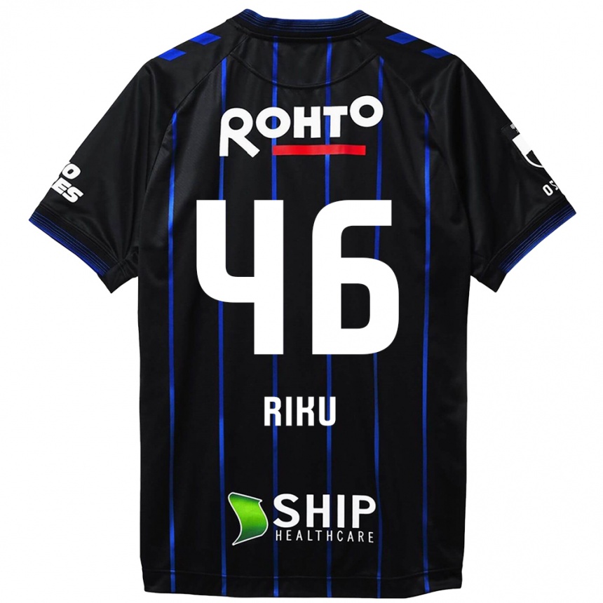 Kids Football Riku Matsuda #46 Black Blue Home Jersey 2024/25 T-Shirt Uk