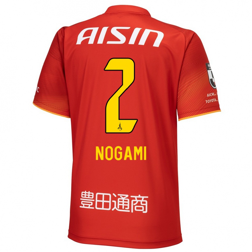 Kids Football Yuki Nogami #2 Red White Yellow Home Jersey 2024/25 T-Shirt Uk