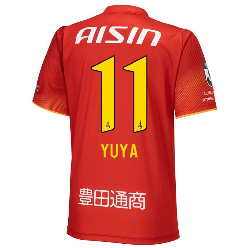 Kids Football Yuya Yamagishi #11 Red White Yellow Home Jersey 2024/25 T-Shirt Uk