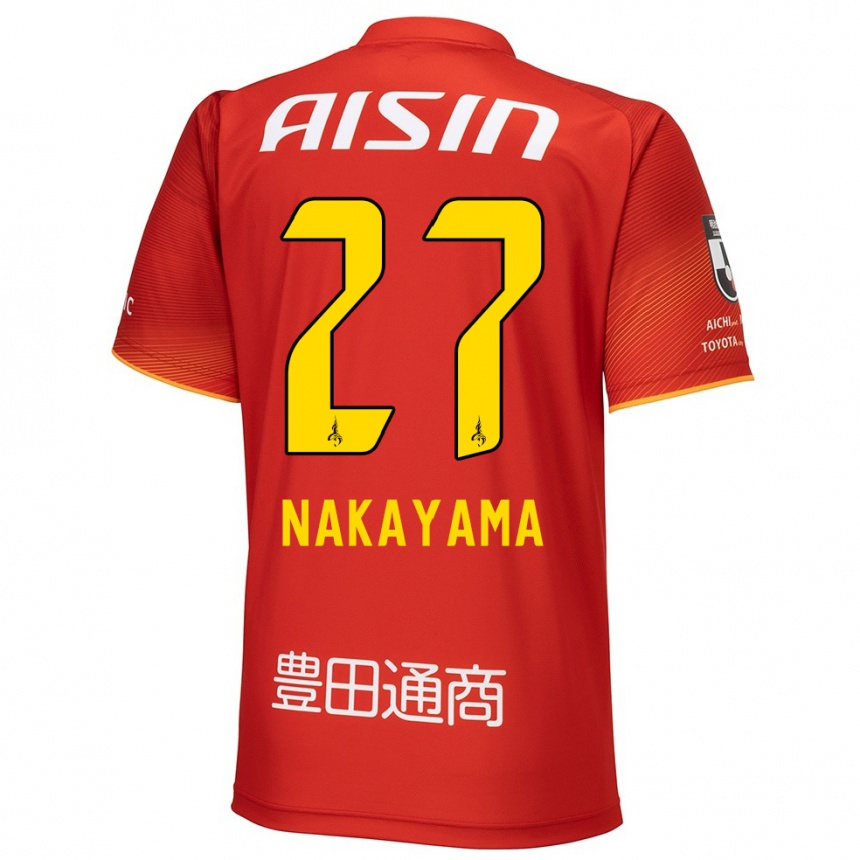 Kids Football Katsuhiro Nakayama #27 Red White Yellow Home Jersey 2024/25 T-Shirt Uk