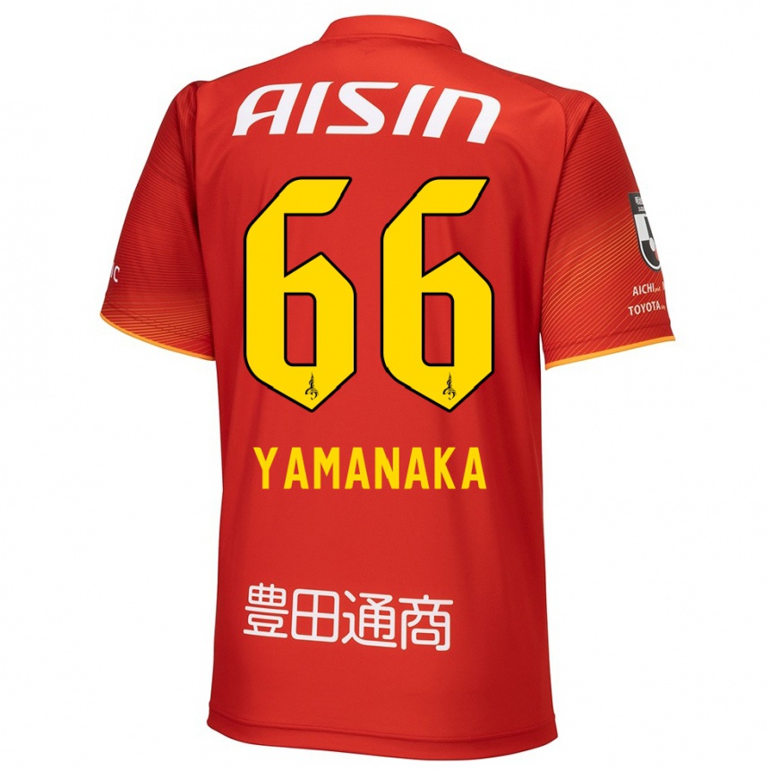 Kids Football Ryosuke Yamanaka #66 Red White Yellow Home Jersey 2024/25 T-Shirt Uk