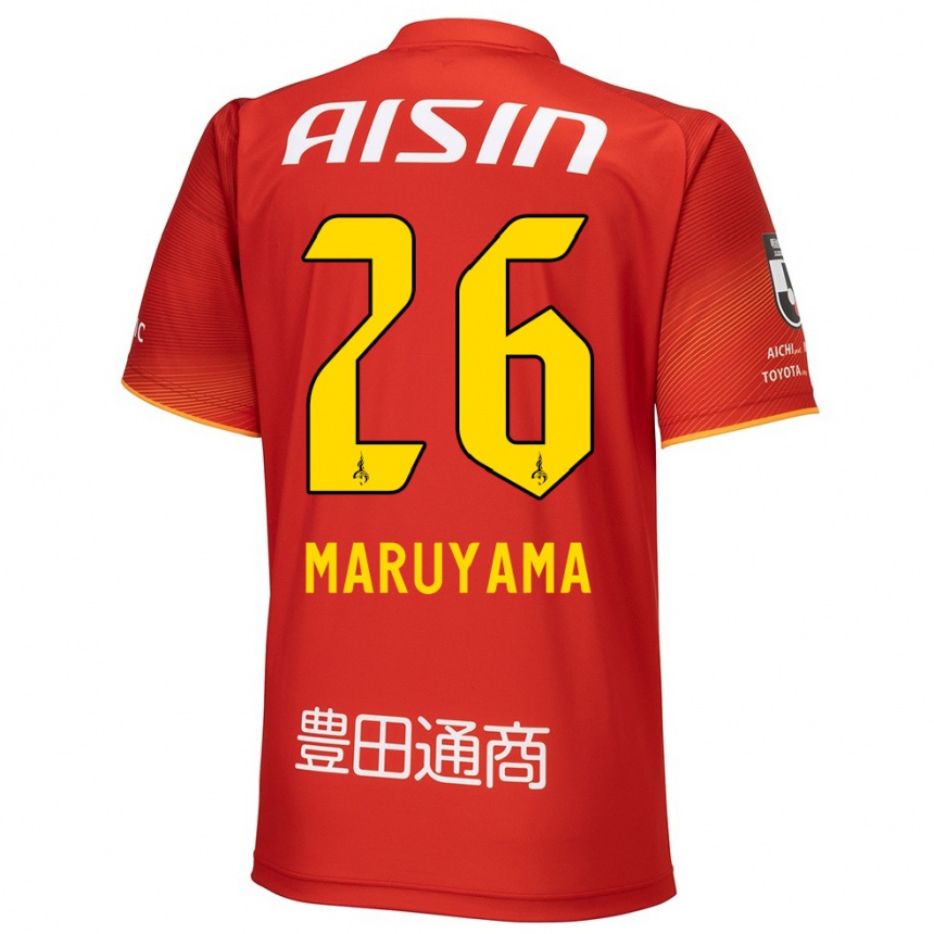 Kids Football Serato Maruyama #26 Red White Yellow Home Jersey 2024/25 T-Shirt Uk