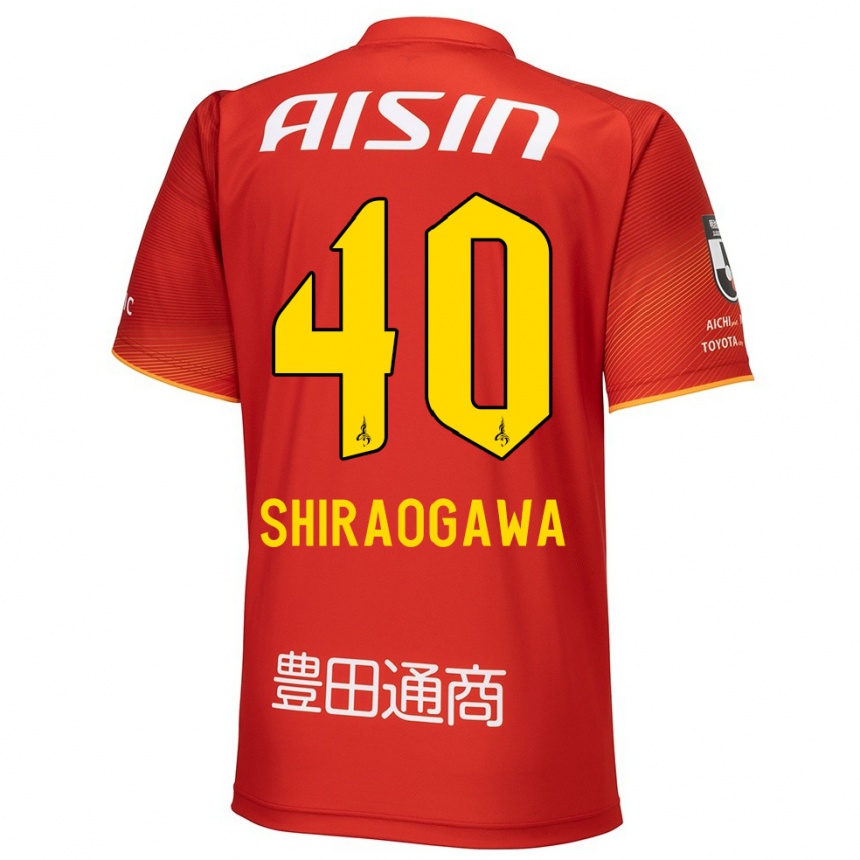 Kids Football Rekuto Shiraogawa #40 Red White Yellow Home Jersey 2024/25 T-Shirt Uk