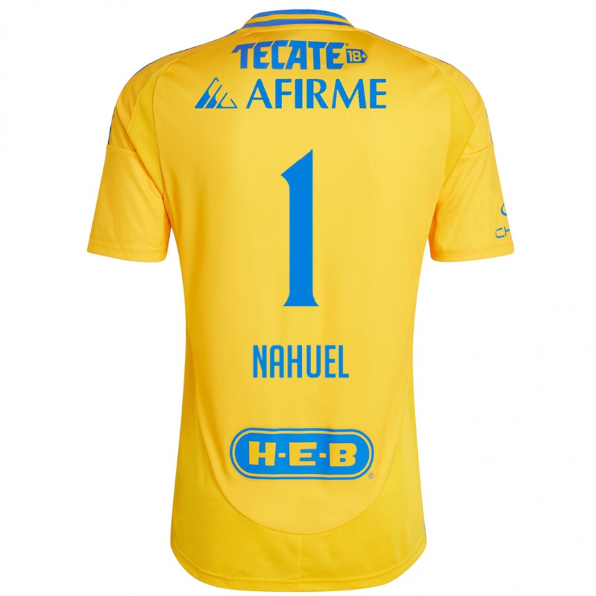 Kids Football Nahuel Guzmán #1 Gold Yellow Home Jersey 2024/25 T-Shirt Uk