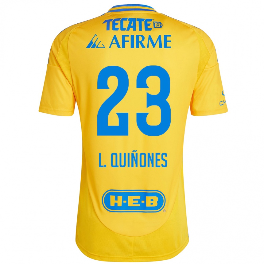 Kids Football Luis Quiñones #23 Gold Yellow Home Jersey 2024/25 T-Shirt Uk