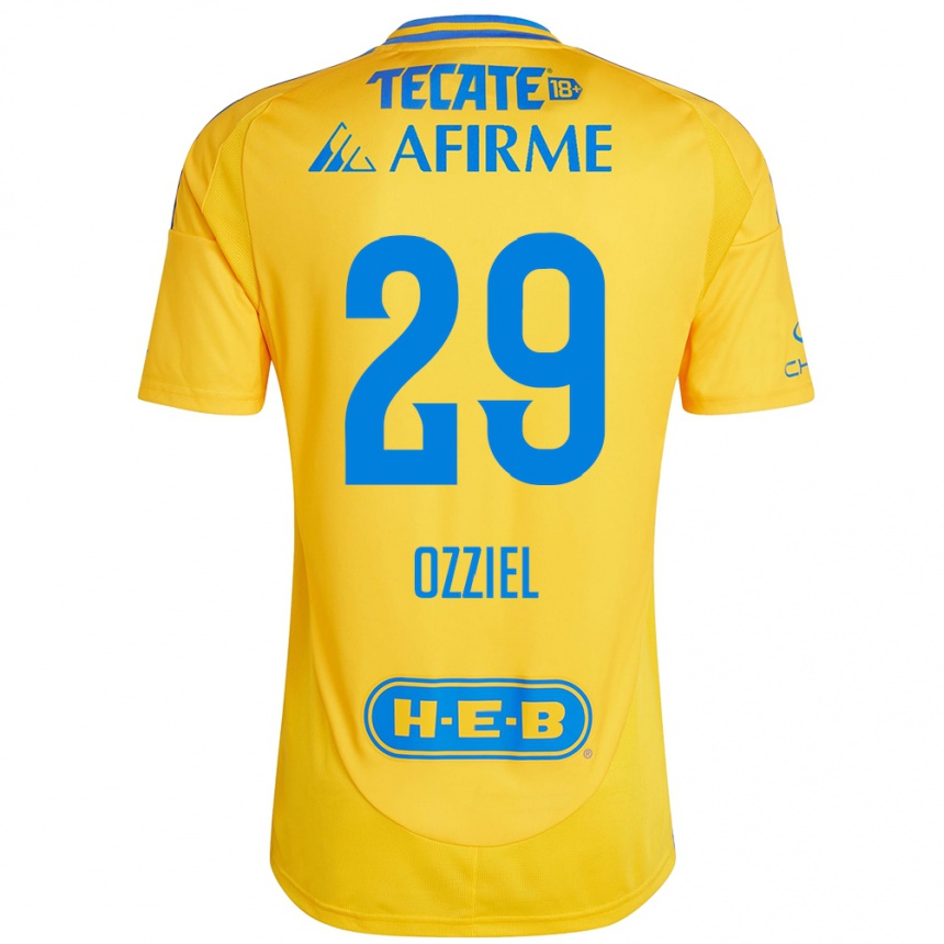 Kids Football Ozziel Herrera #29 Gold Yellow Home Jersey 2024/25 T-Shirt Uk