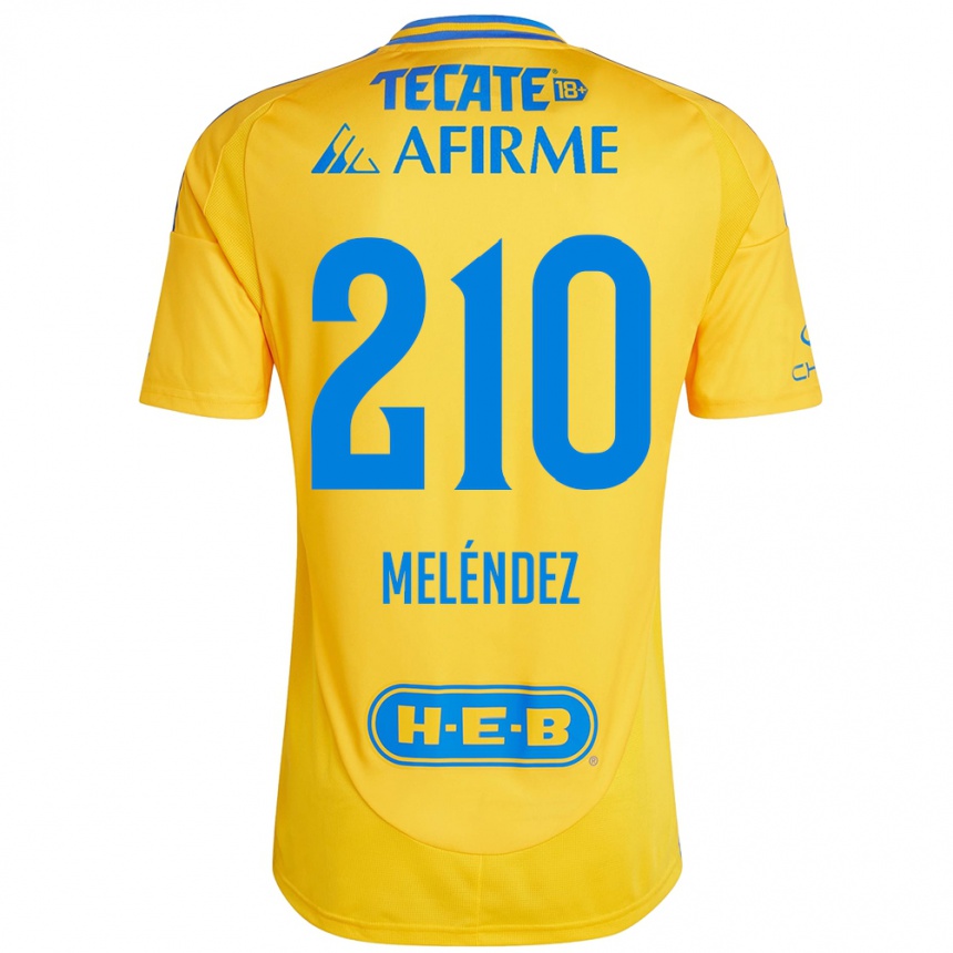 Kids Football Marcelo Meléndez #210 Gold Yellow Home Jersey 2024/25 T-Shirt Uk